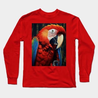 Amazing Zoo Macaw in Oil Paint Hyperrealism Long Sleeve T-Shirt